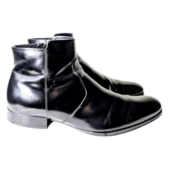 LOUIS VUITTON Minister Black Leather Chelsea Boot Size 11 - Picture 3 of 13